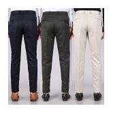 MANCREW Regular Flat Mens Formal Trouser - Multicolor ( Pack of 3 ) - None