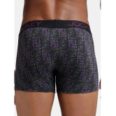 Jockey FP23 Men Super Combed Cotton Elastane Stretch Printed Trunk - Black & Plum - None