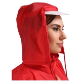 Goodluck Nylon Long Raincoat - Red - L