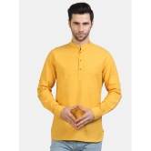 liferoads - Mustard Cotton Men's Shirt Style Kurta ( Pack of 1 ) - None