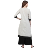 Antaran Cotton Striped Straight Women''s Kurti - White ( Pack of 1 ) - None