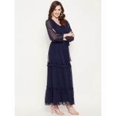 V-Neck Puff Sleeve Tiered Maxi Dress