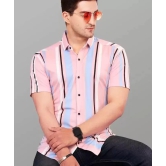 Men Regular Fit Striped Spread Collar Casual Shirt