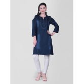 CEFALU - Blue Denim Women''s Straight Kurti ( Pack of 1 ) - None