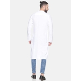 Men White Hemp Long Kurta