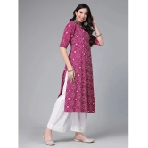 Stylum Rayon Printed Front Slit Womens Kurti - Magenta ( Pack of 1 ) - None