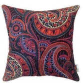 Vintage Rust Chic Designer Fabric Cushion Cover (Multicoloured, 16 x 16 inch)