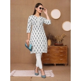 Rangita Women Cotton Off White Printed Knee Length Straight Kurti - None