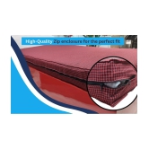 Abhikram Red Cotton Mattress Cover - Queen