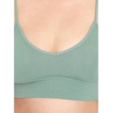 ILRASO - Green Cotton Blend Removable Padding Women's Sports Bra ( Pack of 1 ) - None