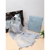 Organza blue sequined dress for women