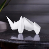 Artarium Resin Abstract Art Rhino Figurine Showpiece | Decorative Items - Home Decor | Showpiece for Tableware, Showpiece for Office and Gifting (1 Piece) (White)