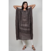 VASU INC. Handmade Lucknow Chikankari Kaftan Kurta Coke Colour Viscose Georgette ms004