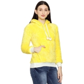 PPTHEFASHIONHUB Faux Fur Women''s Hooded Sweatshirt ( Yellow ) - None