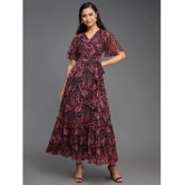 Miss Chase Chiffon Printed Full Length Womens Fit & Flare Dress - Multicolor ( Pack of 1 ) - None