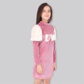 Cutecumber - Pink Velvet Girls Bodycon Dress ( Pack of 1 ) - None