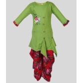 Arshia Fashions Girls Kurti Rayon Patiyala Harem Dhoti Suit Green - None