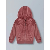 PlumTree Girls Crown Stone Velour Zip Through Hoodie- Winter Pink - None