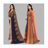 ANAND SAREES Georgette Printed Saree With Blouse Piece - Multicolour ( Pack of 2 ) - Multicolour