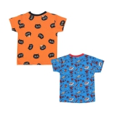 NammaBaby - Orange Cotton Boy's T-Shirt ( Pack of 2 ) - None