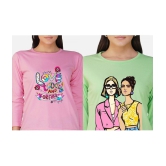 CHOZI - Multi Color Cotton Blend Regular Fit Women's T-Shirt ( Pack of 2 ) - None