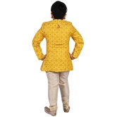 Arshia Fashions Yellow Silk Blend Boys Indo Western Sherwani & Churidar Set ( Pack of 1 ) - None