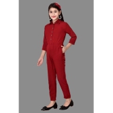 Arshia Fashions - Maroon Crepe Girls Jumpsuit ( Pack of 1 ) - None