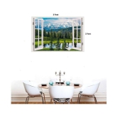 Asmi Collection Beautiful Mountain Landscape Window Illusion Nature Sticker ( 60 x 90 cms )