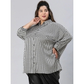 Oxolloxo Plus Size Relaxed Boxy Gingham Checked Casual Shirt