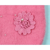 Fur sweater with pearl flower-Pink / 4-5 Years