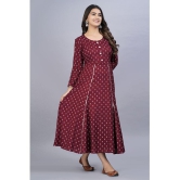 Smien - Maroon Rayon Women's Flared Kurti ( Pack of 1 ) - None