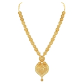 Asmitta Jewellery Golden Alloy Necklace Set ( Pack of 1 ) - Golden