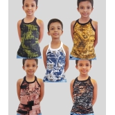 HAP - 100% Cotton Printed Multi Color Boys Vest ( Pack of 5 ) - None