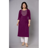 JASH CREATION - Magenta Rayon Womens Straight Kurti ( Pack of 1 ) - None