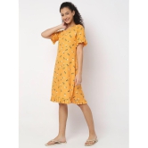 Smarty Pants - Mustard Cotton Womens Nightwear Night Dress ( Pack of 1 ) - None