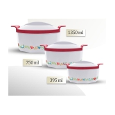 Milton - White Steel Thermoware Casserole ( Set of 3 , 1350 mL ) - White