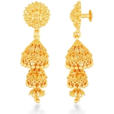 VIVASTRI Golden Jhumki Earrings ( Pack of 1 ) - Golden