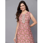 Stylum Cotton Printed Straight Womens Kurti - Peach ( Pack of 1 ) - None