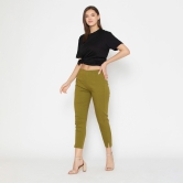 Women's Cotton Formal Trousers - Green FIR Green 4XL