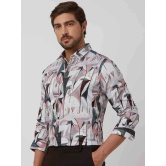 Pink Abstract Print Slim Fit Casual Shirt