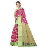 offline selection Pink Polyester Saree