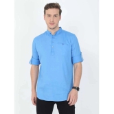 Springberry - Shirt Style 100 percent Cotton Sky Blue Mens Kurta ( Pack of 1 ) - None