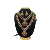 Gold Plated Traditional Indian Bridal Kempu Stone Necklace Set