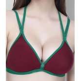 Elina - Maroon Cotton Non - Padded Womens T-Shirt Bra ( Pack of 1 ) - 36C