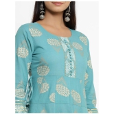 KIPEK Blue Rayon Anarkali Kurti - Single - M