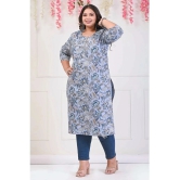 Swasti Cotton Printed Straight Womens Kurti - Grey ( Pack of 1 ) - None