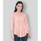 SAAKAA - Pink Rayon Women's A-Line Top ( Pack of 1 ) - L