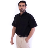 DESHBANDHU DBK Cotton Blend Regular Fit Half Sleeves Mens Formal Shirt - Black ( Pack of 1 ) - None