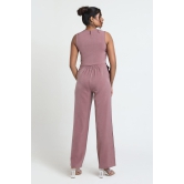 Skewed Formal Trousers-Wine Pink / L