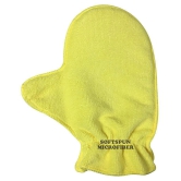 SOFTSPUN Microfiber Glove Mitt 1 Piece Set, 340 GSM (Yellow). Multipurpose Thick Lint & Streak-Free Microfibre Mitt for Car, Bike, Glasses, Cleaning, Polishing, Washing & Detailing.